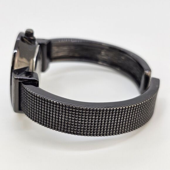 Folio Women's Cuff Watch 32MM Black Dial Black Bracelet Band 5.5" New Battery - Picture 6 of 13